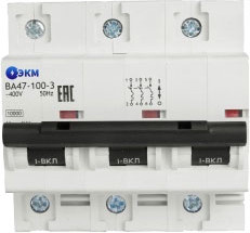 Выключатель автоматический ЭКМ ВА47-100-3C100-УХЛ3 10кА / 330439