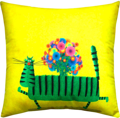 Подушка декоративная MATEX Kotoklism line. Кот-скамейка / 52-135 (желтый/зеленый/синий)