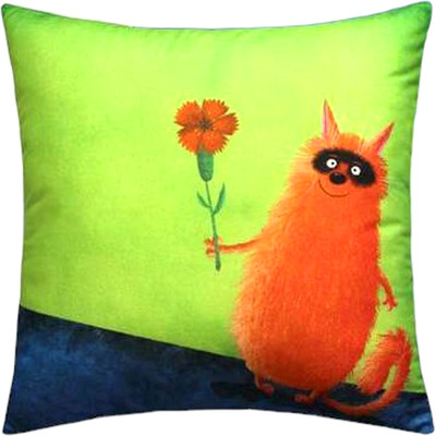 Подушка декоративная MATEX Kotoklism line. Уклон / 52-197 (лайм/лососевый/синий)