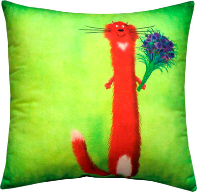 Подушка декоративная MATEX Kotoklism line. Кот-ласка / 52-227 (лайм/темно-красный/синий)