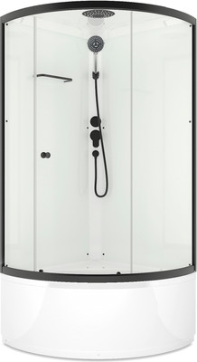 Душевая кабина Domani-Spa Simple 99 high Black / DS01Sm99HWCl00.Gt-V1.2-Black (белый/прозрачное стекло)