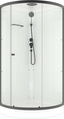 Душевая кабина Domani-Spa Simple 99 Black / DS01Sm99LWCl00.Gt-V1.2-Blac (белый/прозрачное стекло)