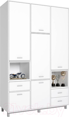 Шкаф Polini Kids Mirum 2330 трехсекционный (белый)