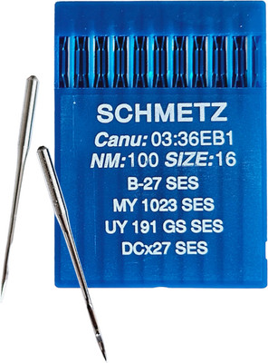 Набор игл для промышленной швейной машины Schmetz DCx27 100 SES Sch-10 (10шт, для трикотажа)
