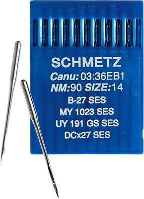 Набор игл для промышленной швейной машины Schmetz DCx27 90 SES Sch-10 (10шт, для трикотажа)