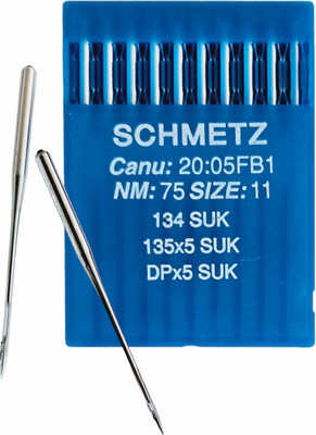 Набор игл для промышленной швейной машины Schmetz DPx5 75 SUK Sch-10 (10шт, для высокоэластичных тканей)