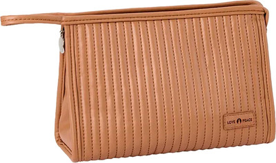 Косметичка Kristaller Love Peace Rectangular стеганая / 25012 (светло-коричневый)