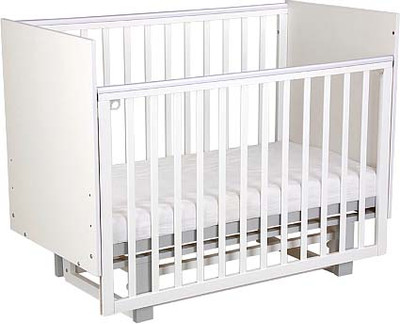 Детская кроватка Polini Kids Simple 342 с маятником / 0003168-16 (белый/серый)