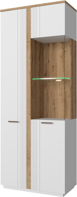 Шкаф с витриной Anrex Mateo 1V1D L (белый/дуб наварра)