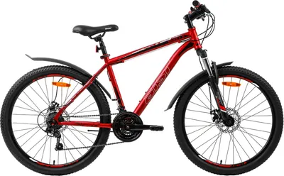 Велосипед AIST Quest Disc 26 2024 (20, красный/черный, разобранный, в коробке)
