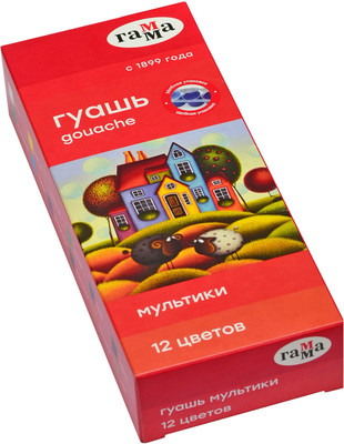 Гуашь ГАММА Мультики / 100222-12 (12цв)