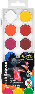 Акварельные краски Erich Krause Ну, Погоди! Каникулы / 62569 (12цв)