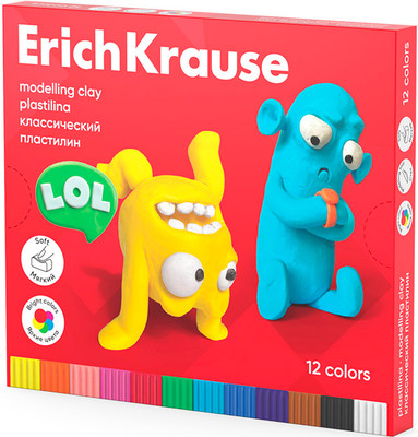 Пластилин Erich Krause Jolly Friends / 61347 (12цв)