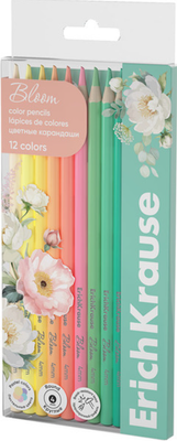 Набор цветных карандашей Erich Krause Pastel Bloom / 61821 (12цв)