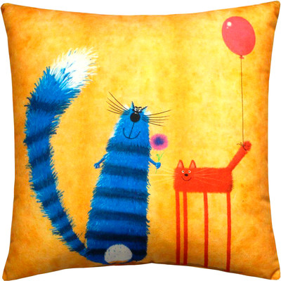 Подушка декоративная MATEX Kotoklism. Два кота / 52-302 (оранжевый/малиновый/синий)