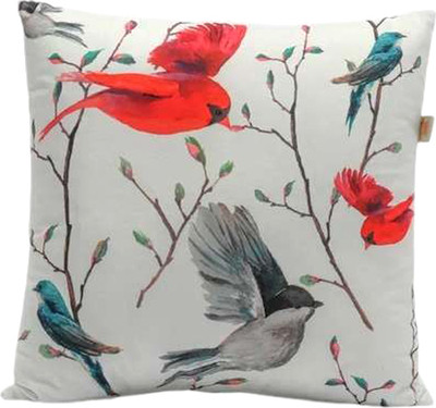 Подушка декоративная MATEX Fantasy. Красные и серые птицы / 31-345 (молочный/серый)