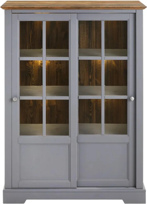 Шкаф с витриной Dipriz Lakeview 2 двери / Д.30028.1 (бейц винтаж)