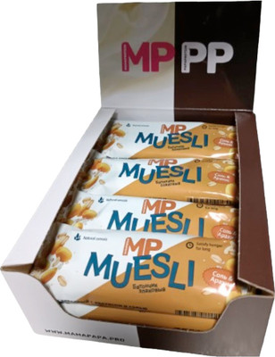 Энергетические батончики MAMAPAPA Злаковый арахис с солью Мюсли (12x45г)