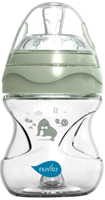 Бутылочка для кормления Nuvita Антиколиковая Materno Feel 6011 / NU-ALMB0063 (150мл, серо-зеленый)