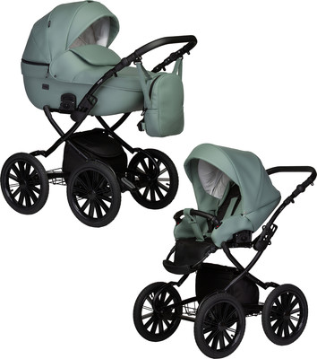 Детская универсальная коляска INDIGO Mio Eco Plus 14 2 в 1  (03, шалфей кожа)