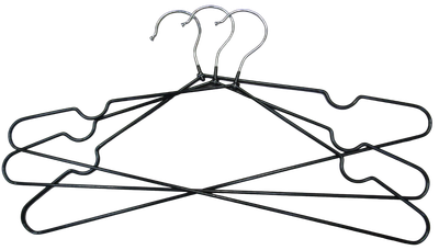 Вешалка для одежды ТерраТекстиль 04LD Металлическая, прорезиненная (30см, черный)