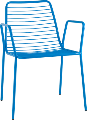 Стул садовый Stool Group Дели с подлокотниками / LV-107-5015 (металл голубой)