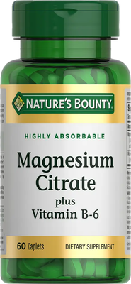 Витаминно-минеральный комплекс Nature's Bounty Цитрат магния с витамином В-6 (60 таблеток)