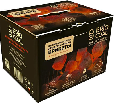 Угольные брикеты Briq Coal Древесноугольные (4кг)