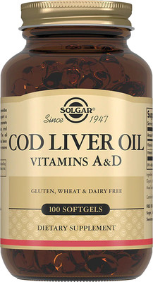 Жирные кислоты Solgar Жир из печени трески (100 капсул)