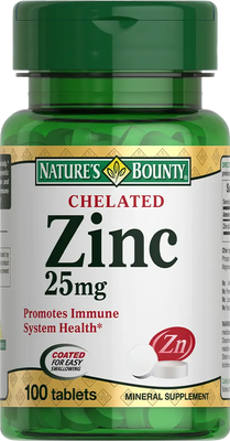 Минерал Nature's Bounty Хелат цинка 25мг (100 таблеток)