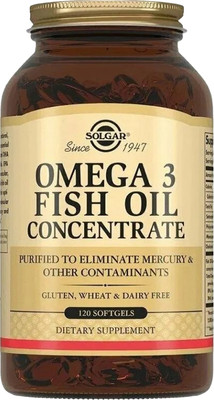 Жирные кислоты Solgar Концентрат рыбьего жира Омега-3 (120 капсул)