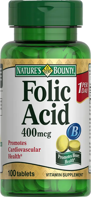 Витамин Nature's Bounty Фолиевая кислота 400мкг (100 таблеток)