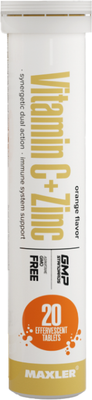 Витаминно-минеральный комплекс Maxler Витамин С + Цинк со вкусом апельсина (20 таблеток)