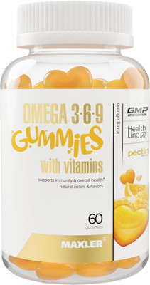 Жирные кислоты Maxler Омега 3-6-9 гаммиз со вкусом апельсина (60 таблеток)