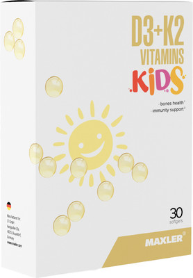 Мультивитаминный комплекс Maxler D3 + K2 Витамины Кидс (30 капсул)