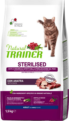 Сухой корм для кошек Trainer Cat Adult Sterilised с уткой (1.5кг)