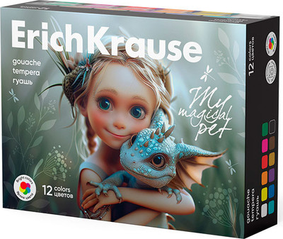 Гуашь Erich Krause Magic Pet / 62979 (12цв)