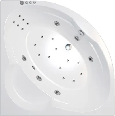 Ванна акриловая Triton Троя 150x150 Экстра Люкс Турбо Flat (с гидромассажем)