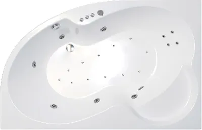 Ванна акриловая Triton Мари 170x110 L Люкс Турбо Flat (с гидромассажем)