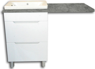 Тумба с умывальником Гамма Р23оФ8-У55 Софт-13055 со столешницей (бетон серый, правый)