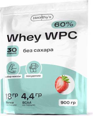 Протеин Healthys Whey Wpc (900г, клубника)