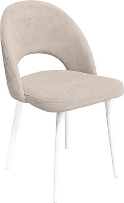 Стул ТриЯ Амели конус Т2 (белый муар/велюр бежевый)