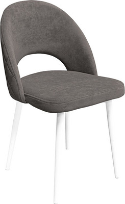 Стул ТриЯ Амели конус Т2 (белый муар/велюр серо-коричневый)