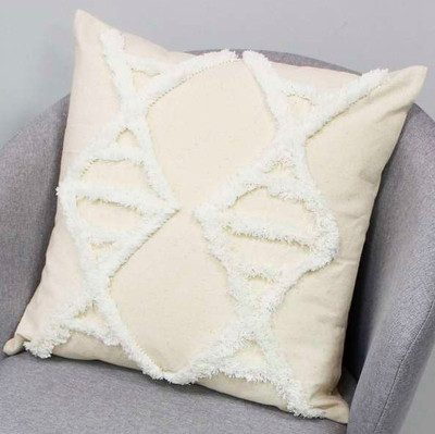 Наволочка декоративная MATEX Tufted / ALEX-016 (белый/ванильно-бежевый)