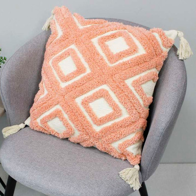 Наволочка декоративная MATEX Tufted / ALEX-028 (молочный/персиковый)