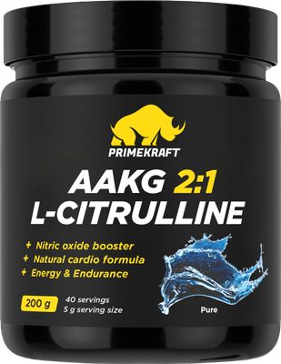 Аминокислота AAKG Prime Kraft Aakg 2:1 & L-Citrulline Dl-Malate (200г, чистый)