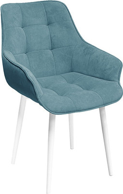 Стул ТриЯ Шато конус Т2 (белый муар/велюр бирюзовый)