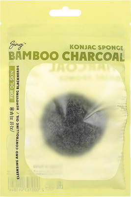 Спонж для макияжа The Saem Bamboo Charcoal Konjac Sponge