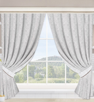 Комплект штор АртПостель Вензель белый для кухни с подхватом Ш.120.180