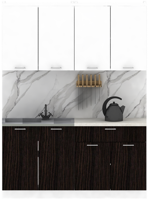 Кухонный гарнитур Eligard Lion 2 1.6 без столешницы (белый/дуб марбург)